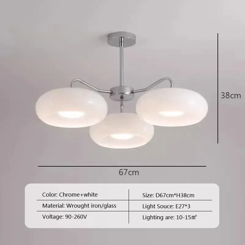Winfordo French Glass chandelier light fixture mid century Brass hanging lamp for Living room Bedroom Corridor Balcony