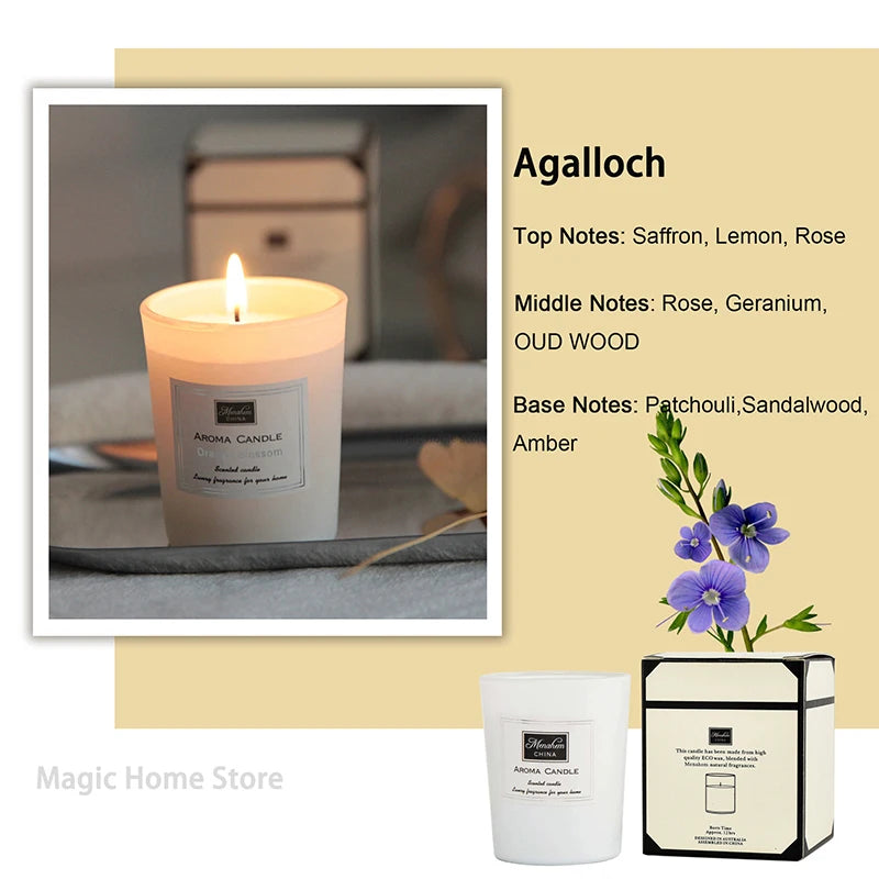 50g Smokeless Scented Aromatic Candles Creative Glass Cup Natural Soy Wax Scented Candles Home Decorative Candle Guest Gifts