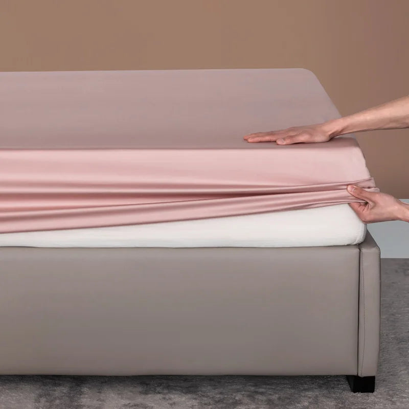 High Quality Bed Fitted Sheet 100% Bamboo Mattress Cover with Elastic Band Double King Queen Size Bed Sheet 90/120/200 Fit Sheet