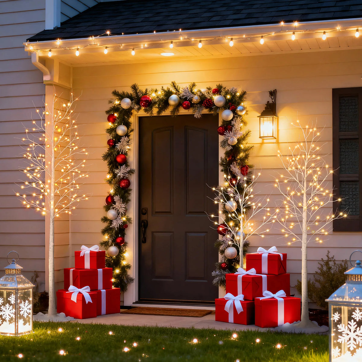 DR.PLANZEN Lighted Birch Tree with Lights for Home Decor