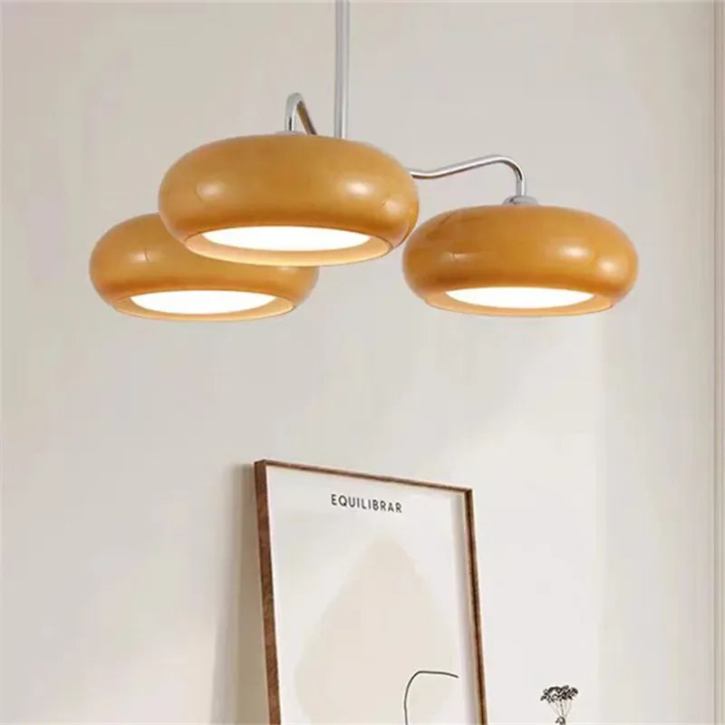 Winfordo French Glass chandelier light fixture mid century Brass hanging lamp for Living room Bedroom Corridor Balcony