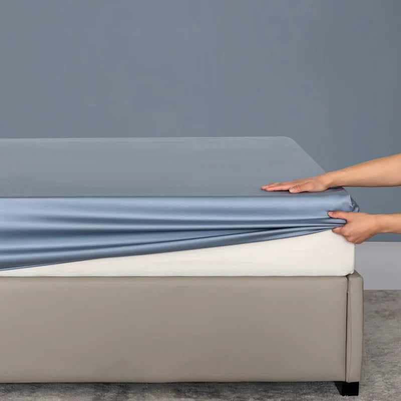 High Quality Bed Fitted Sheet 100% Bamboo Mattress Cover with Elastic Band Double King Queen Size Bed Sheet 90/120/200 Fit Sheet