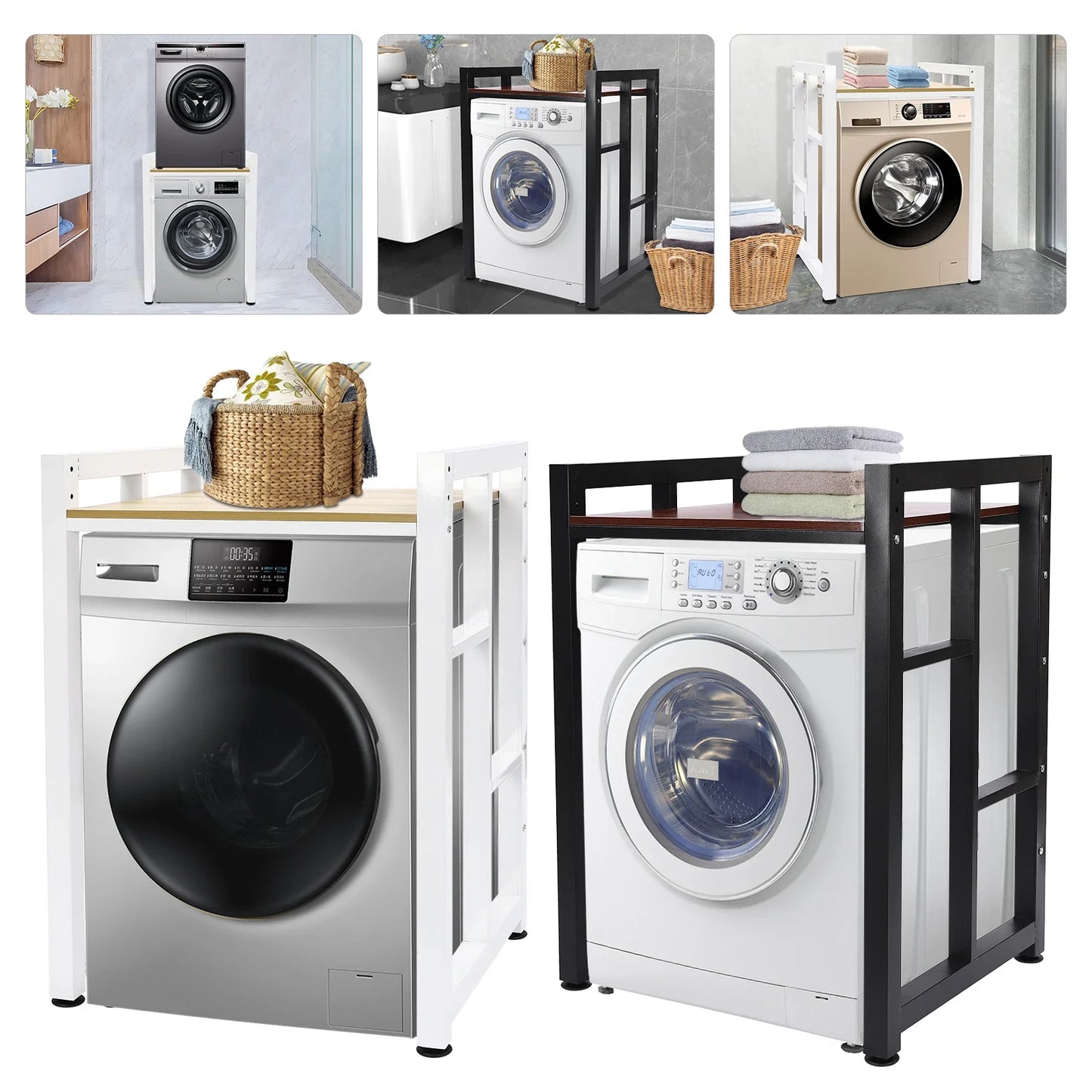 Washer And Dryer Storage Shelf Dual Tier Load Bearing 190kg