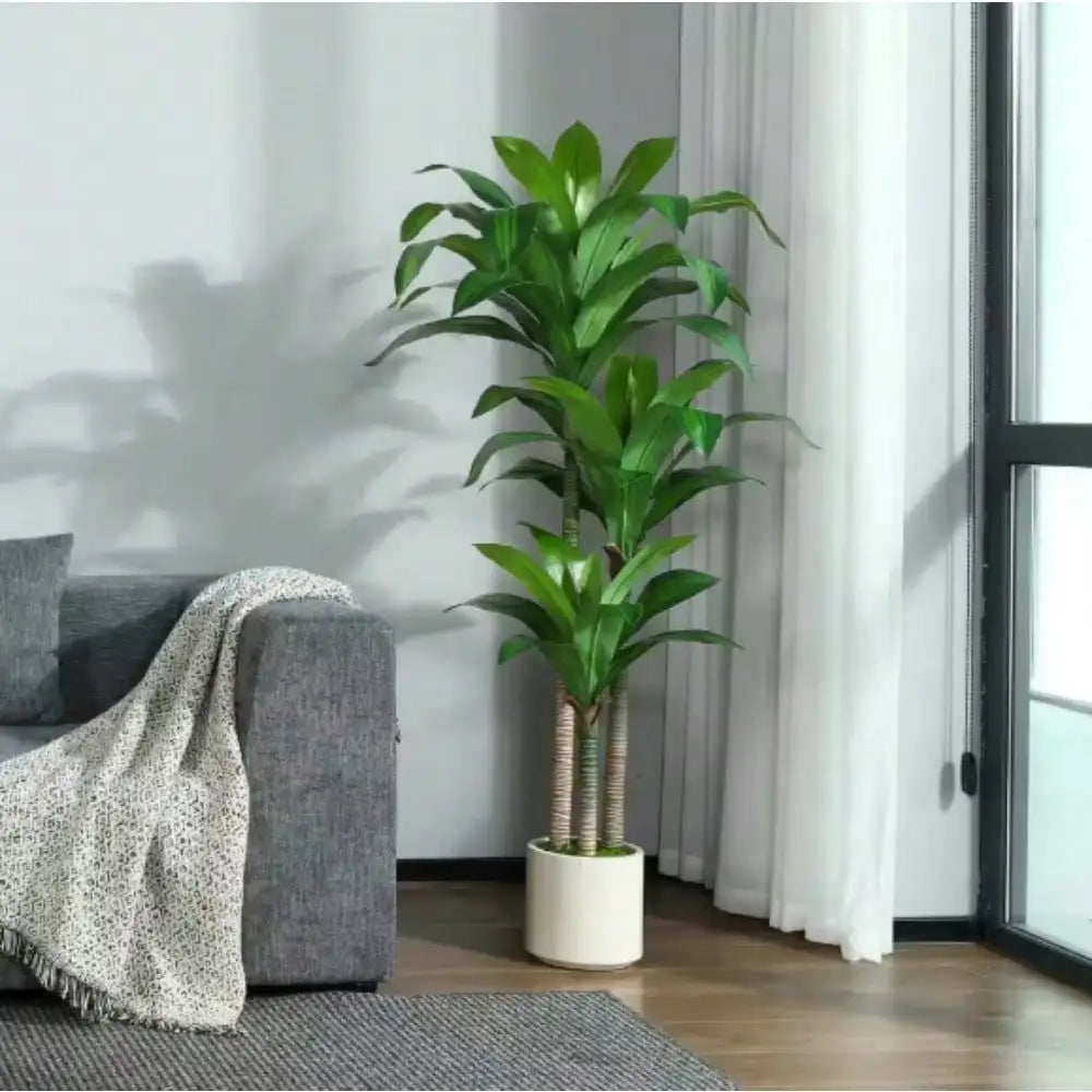 Artificial Dracaena Tree With Potted Silk Plant