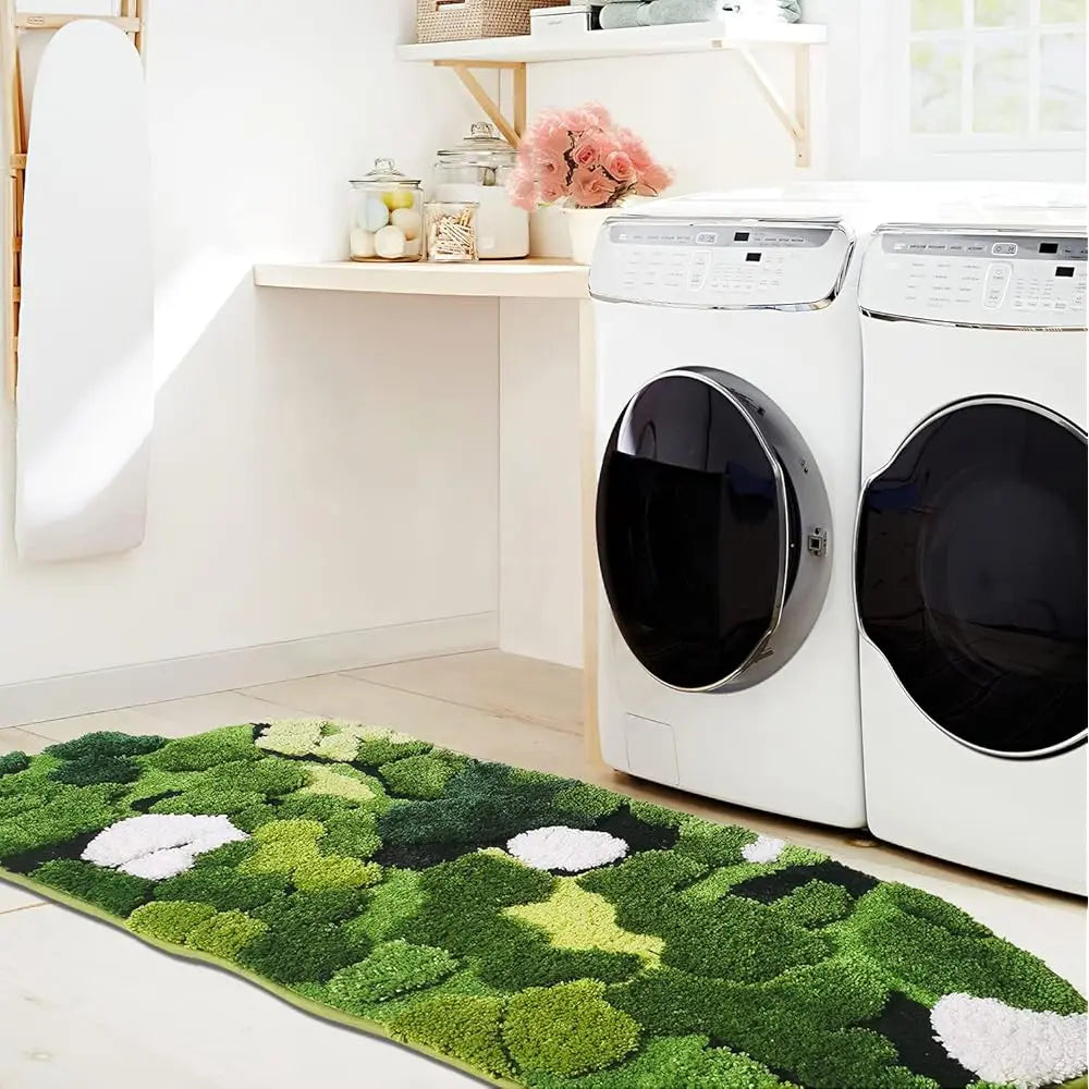 DIXSGH Bathroom Runner Rug Boho Leaf Shag Non Slip Mat