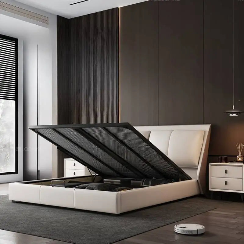 Elegant Storage Bed Frame Double King Size Modern Nightstands Twin Bed Frame Luxury Bedroom Cama Moderno Lujo Home Furniture