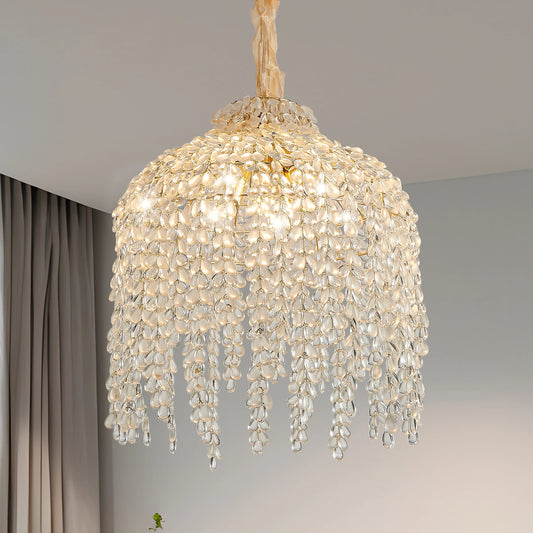 ARLGSITE 5 Light Crystal Pendant Chandelier Waterfall