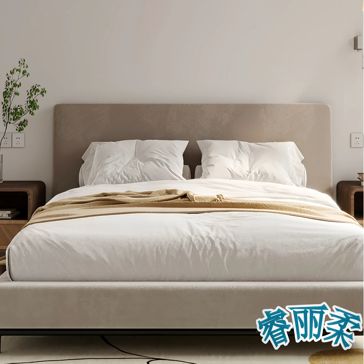 Velvet Bed Headboard Cover All-Inclusive Design Solid Color Elastic Protection Headboard Protection Cover for Single Double King