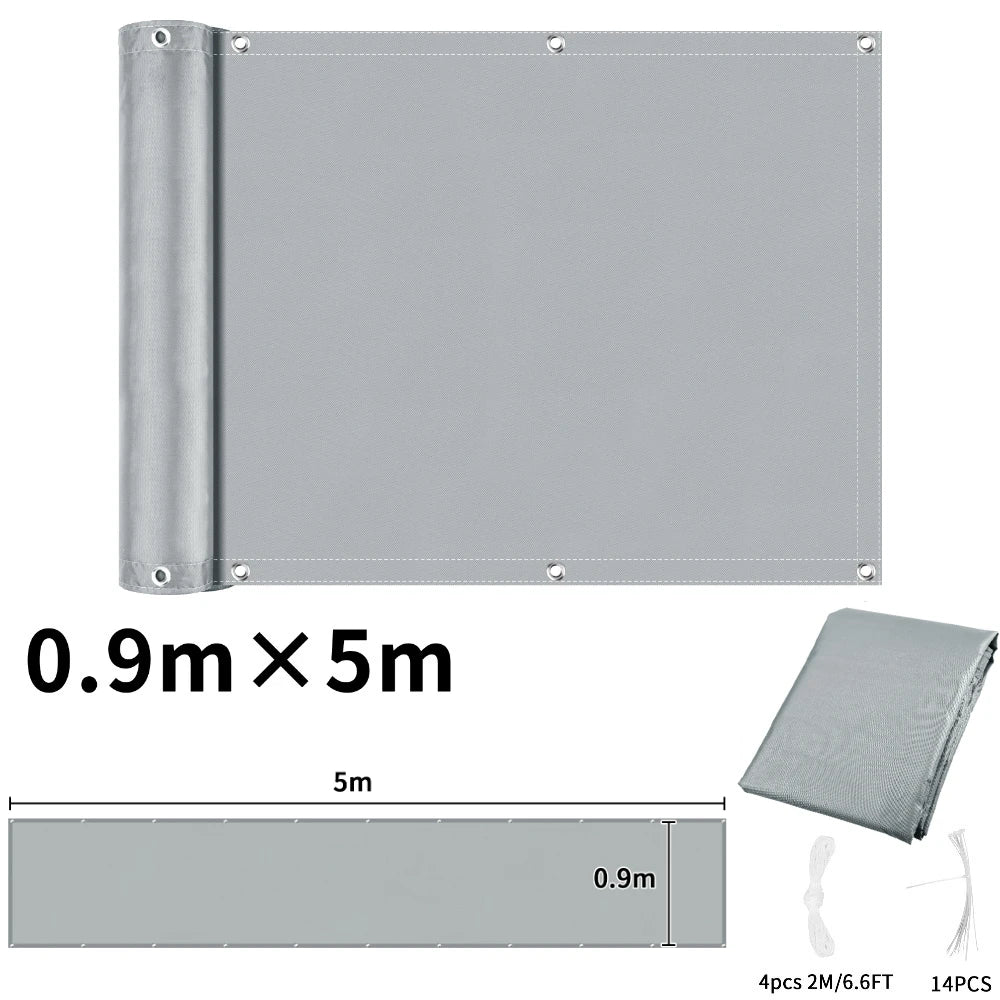 Balcony Privacy Screen Patio Fence Screen for Balcony Cover Waterproof Garden Sunshade Cloth with Grommets UV Protection Shelter