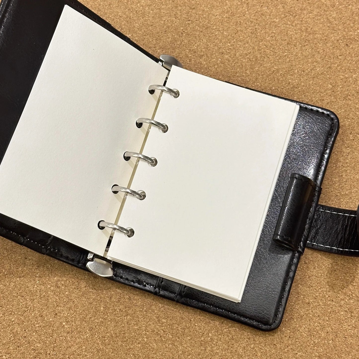 M5 Green Leather Notebook Portable Pocket-Sized with Loose Leaf Pages 60/40 Blank Inner Space Ideal for Girls Back to School