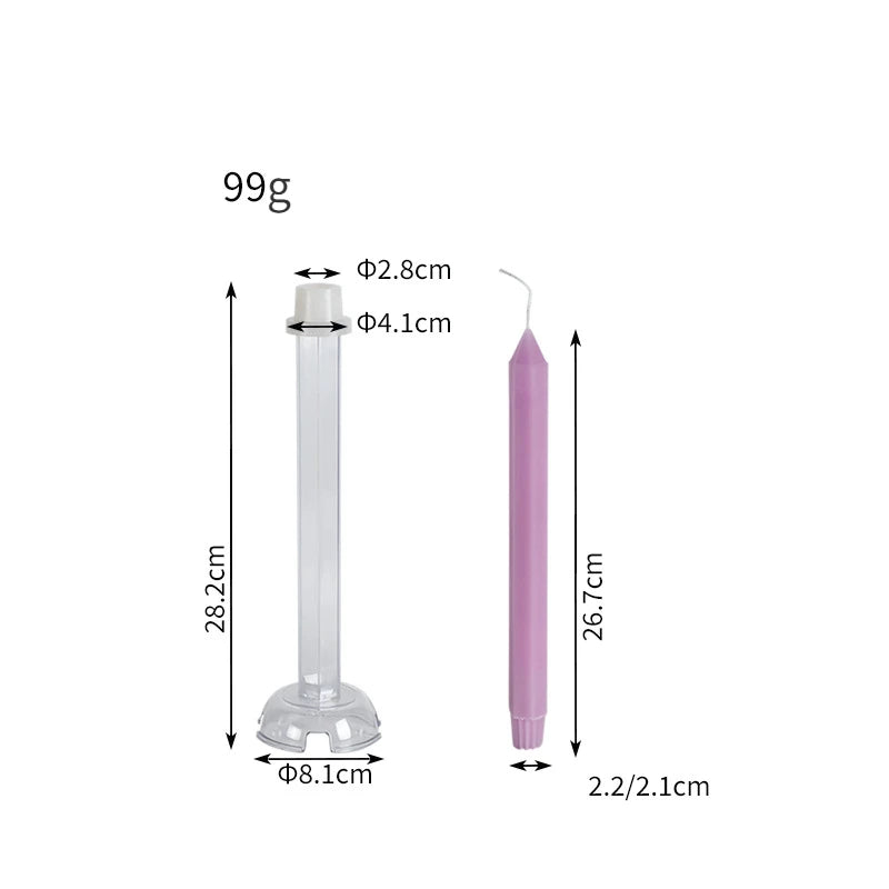Hexagon Stripe Pole Acrylic Candle Mold Pointed Long Rod Making Set Geometry Candlestick Plastic Mould Home Party Art Decor Gift