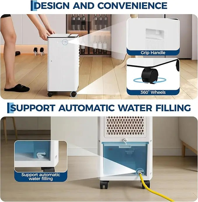 HiMISS Evaporative Air Cooler Fan Portable with Auto Swing