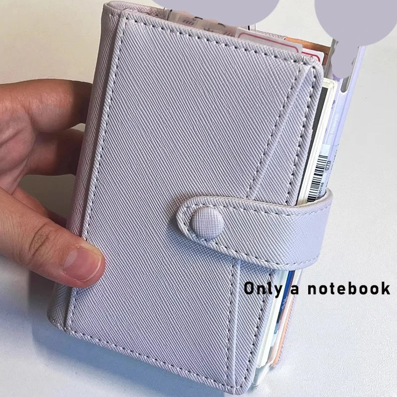 M5 Green Leather Notebook Portable Pocket-Sized with Loose Leaf Pages 60/40 Blank Inner Space Ideal for Girls Back to School