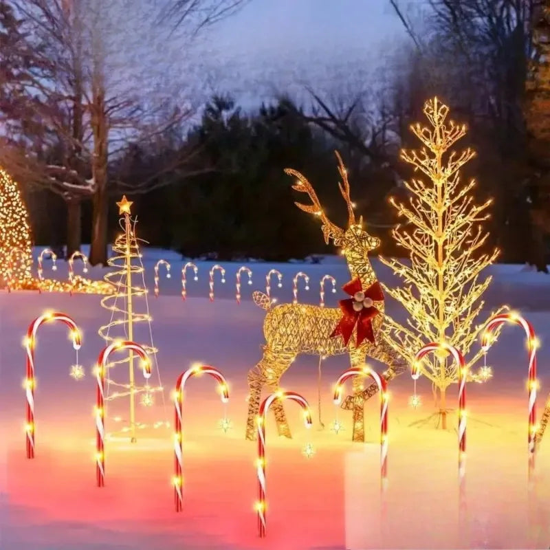Solar Lawn Lights, Floor Mounted Lights, Christmas Decorations, Candy Cane Lights, Outdoor Garden One To Five Courtyard Lamp