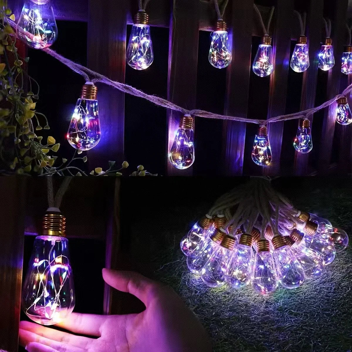 Solar Fairy Lights IP44 Waterproof Unbreakable Bulbs 8 Modes