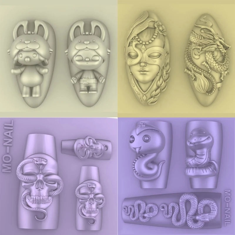 Butterfly- Embossing Silicone Mold Nail Art Carving Mold Suitable for Diy Nail Art Decor Supplies Nail Template Tool