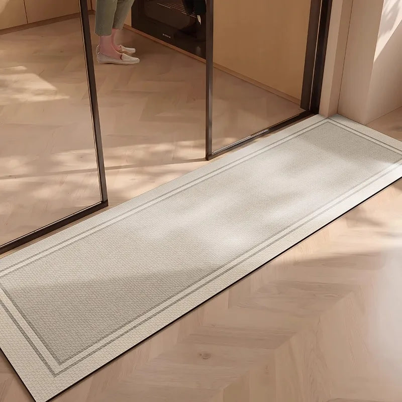 Kitchen Rug Waterproof Floor Mat Anti-slip Mats PVC Leather Carpet Black Carpets Minimalist Home Decor Rugs Alfombra De Cocina