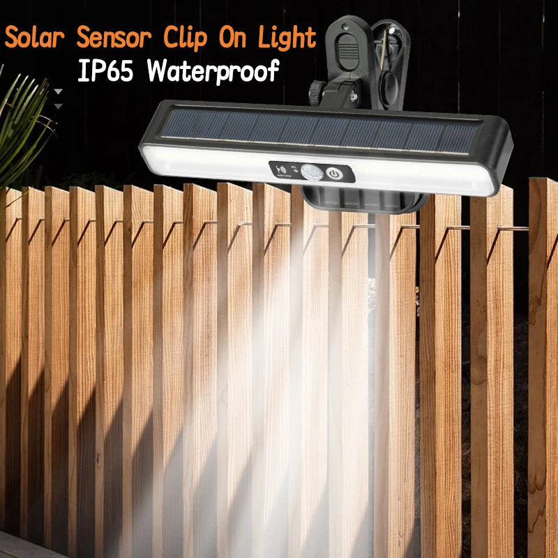Clip On Solar Lights Outdoor IP65 Waterproof Garden Fence Street Lights Motion Sensor Portable Solar Powered Security Wall Light