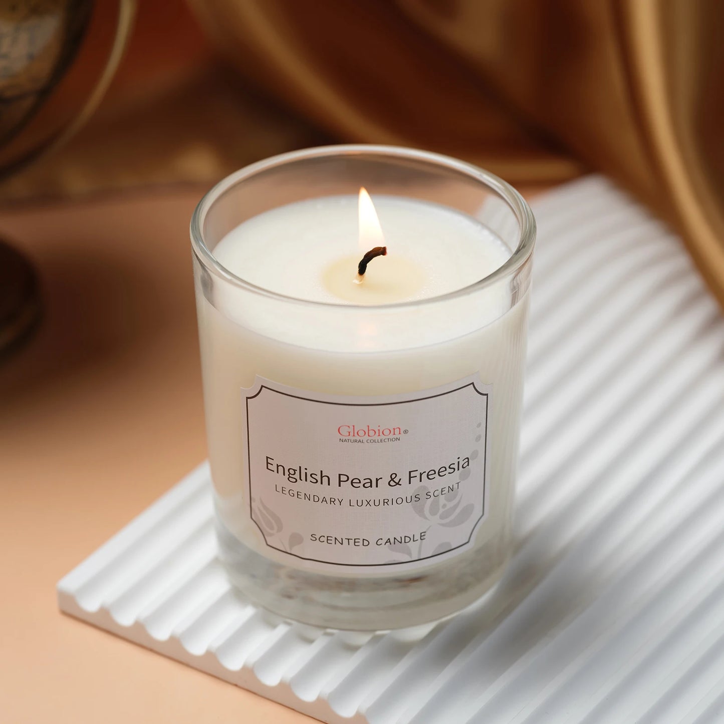 Hign-concerned Scented Candle English Pear And Freesia Aromatherapy Glass Jar