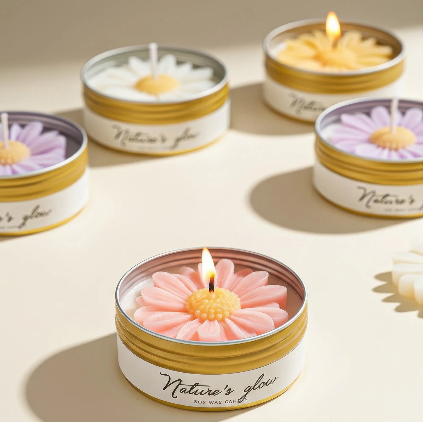 Feature Chamomile Scented Soy Wax Candle Jar for Relaxation