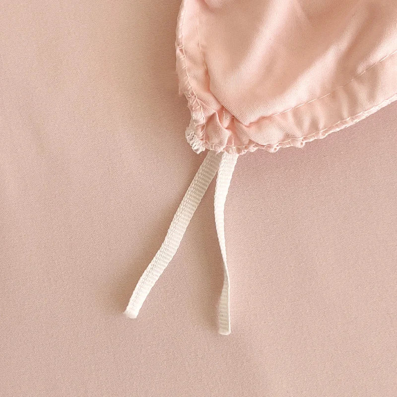 3-piece  Knitted And Washed Double-layer Yarn Set  Including One Quilt Cover And A Pair Of Pillowcases