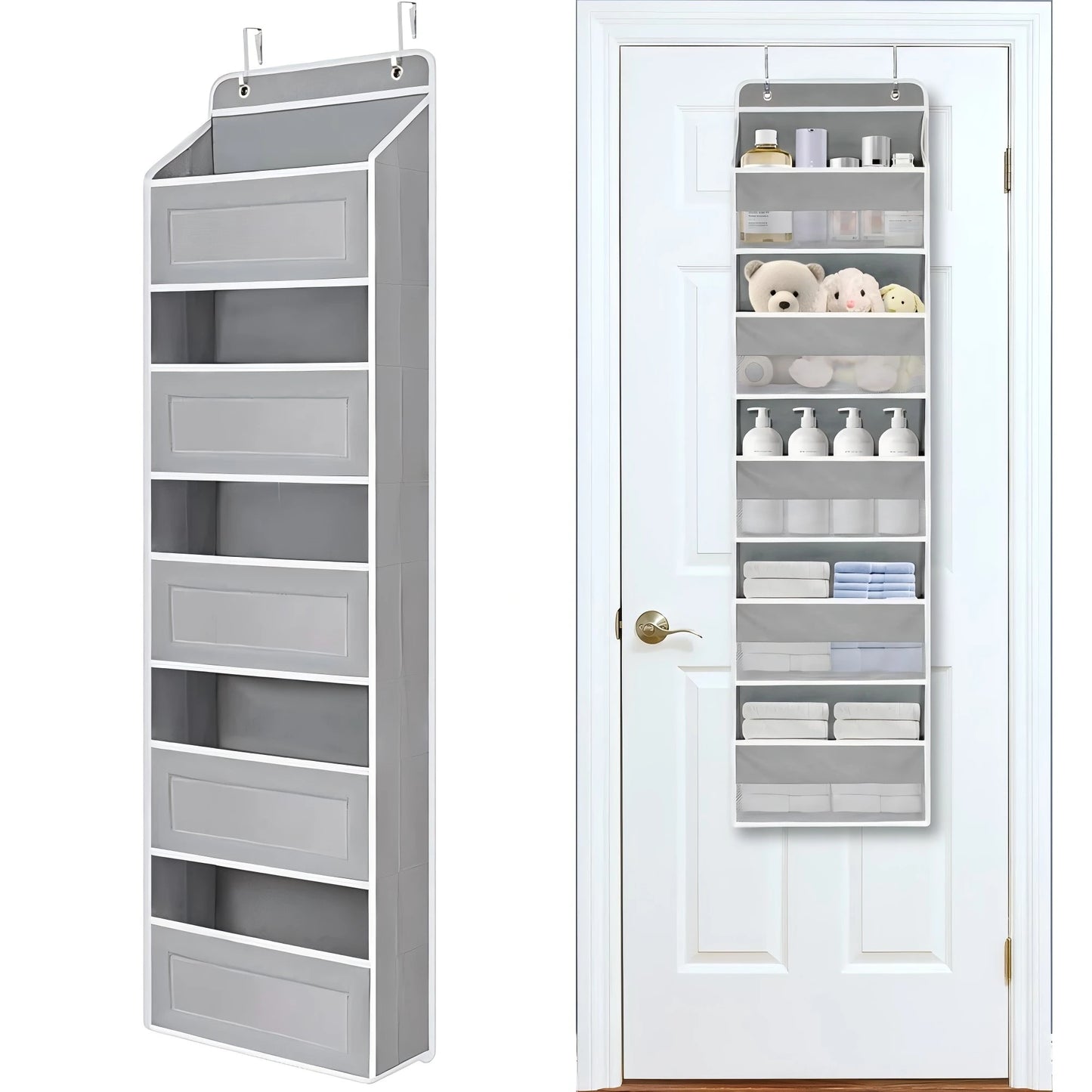 5 Layer Over The Door Hanging Organizer With Mesh Pockets