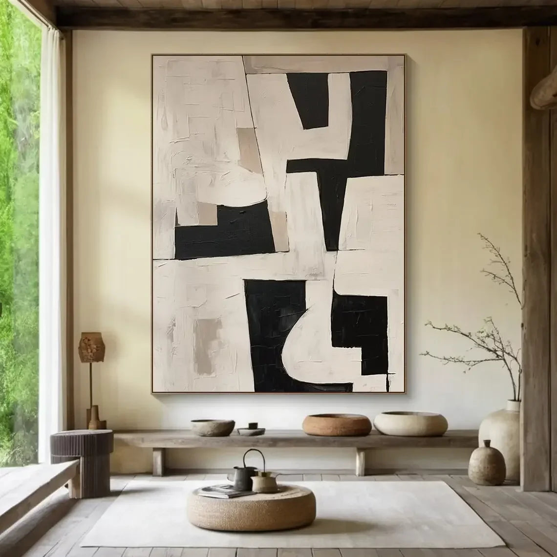 Large Beige Texture Abstract Handmade Painting Wall Art Abstract Minimalist Painting on Canvas Beige Neutral Living Room Deco