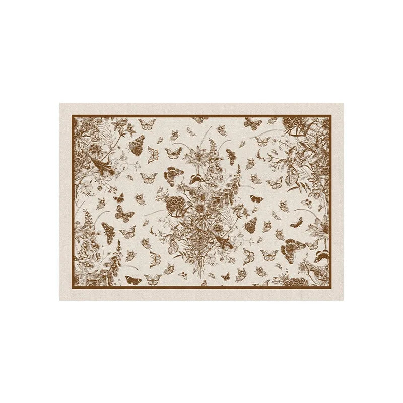 French Style Living Room Large Area Carpet Beige Bedroom Carpet Floral Leaf Pattern Decoration Rug Luxury Art Study Room Rugs IG