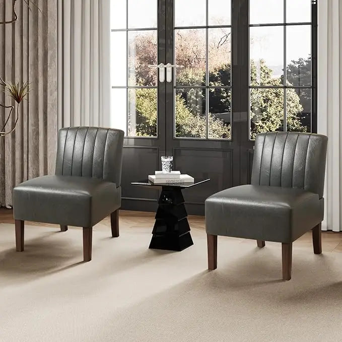 Guangbai Armless Accent Chairs Set 2 Living Room Modern