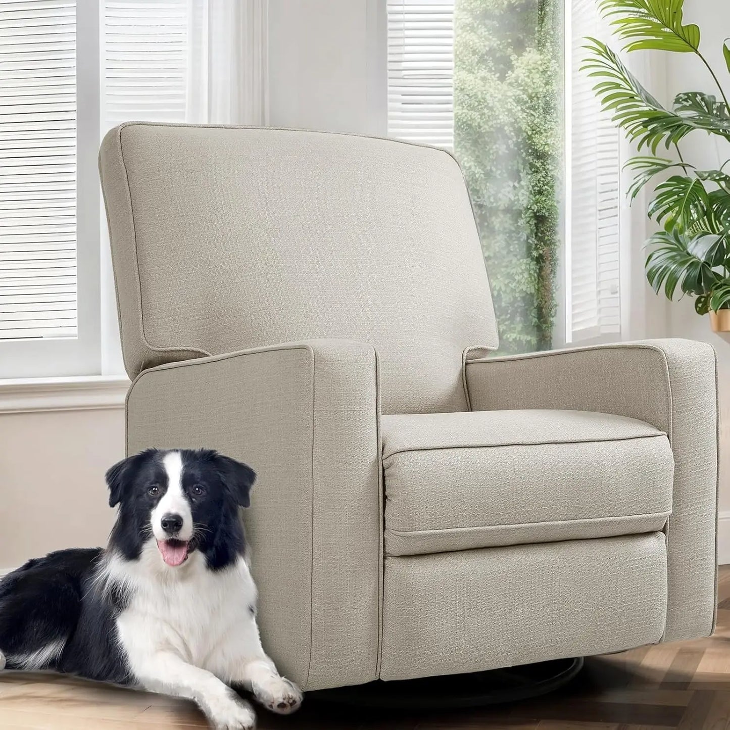 Manual Rocker Recliner Chair for Adults, High Back Glider with Deep Seat, Upholstered Fabric Armchair, Customized