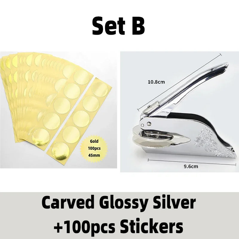 Logo Custom Seal Handheld Embosser Stamp for Diplomas and Awards