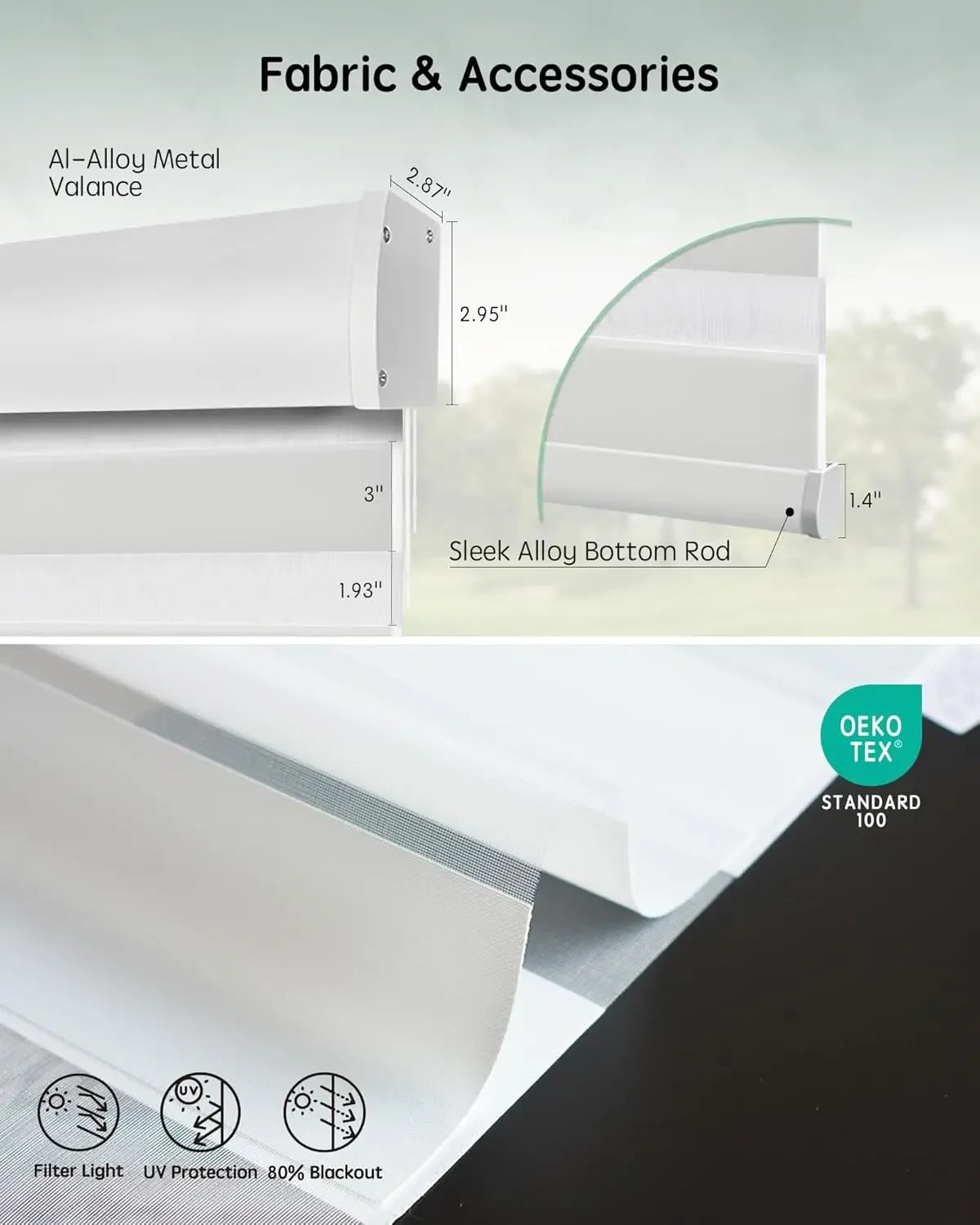 Motorized Blinds with Remote, Electric Zebra Blinds for Indoor Windows, Blackout Smart Blinds with Voice Control, Compatible