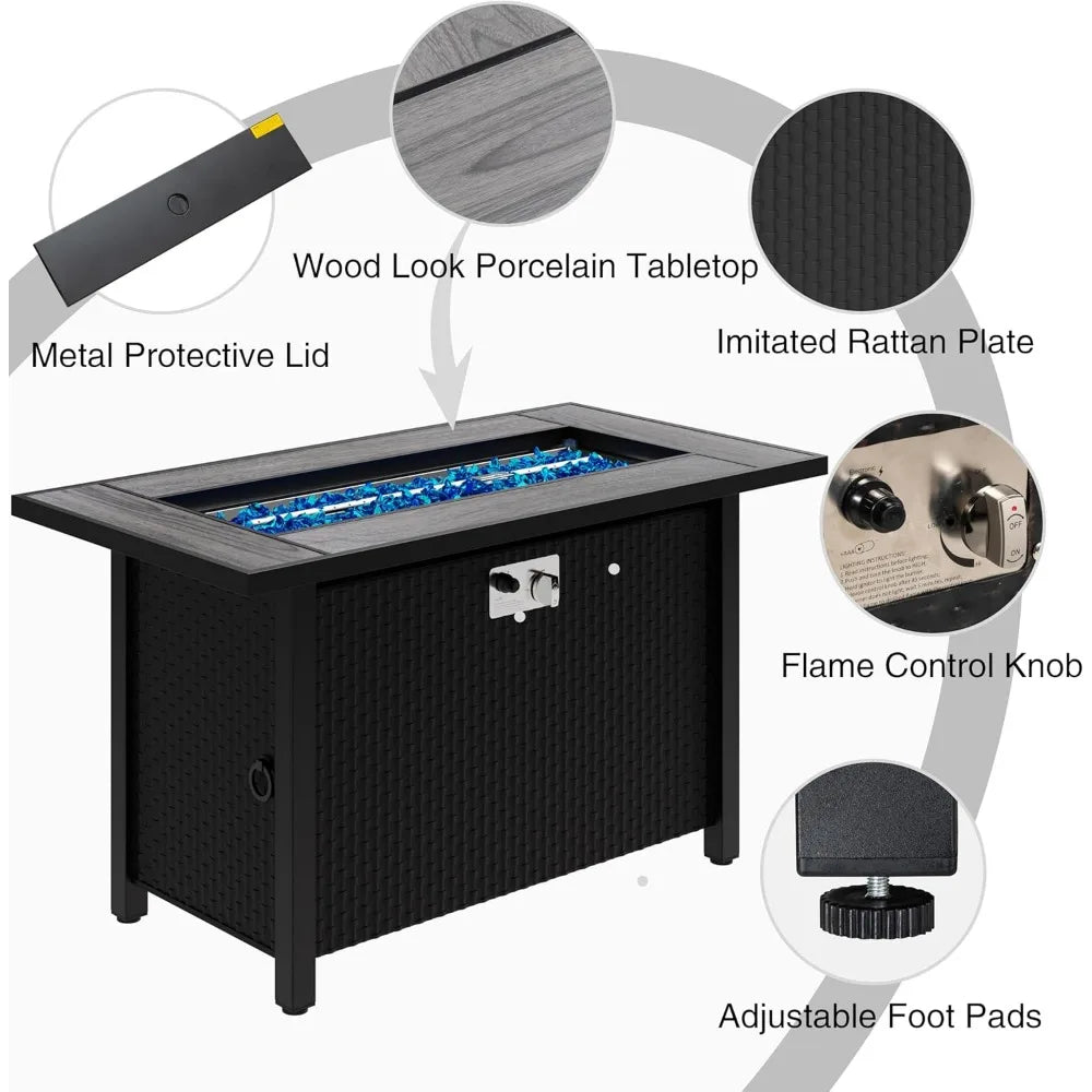 Meilocar Propane Fire Table 50000 BTU Fire Pit 3 In 1
