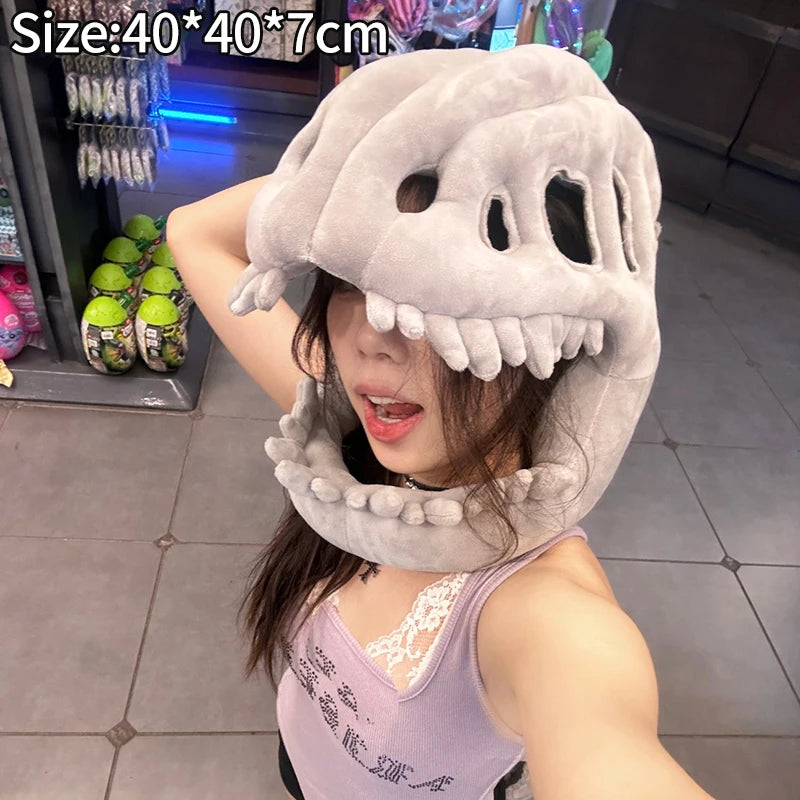 New Alien Skeleton Dinosaur Mask Funny Costume Headwear Horror 3D Dinosaur Skeleton Halloween Decor Party Dress up Accessories