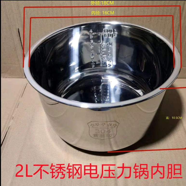 Stainless Steel 304 Nonstick Electric Pressure Cooker Liner For Rice Cooker