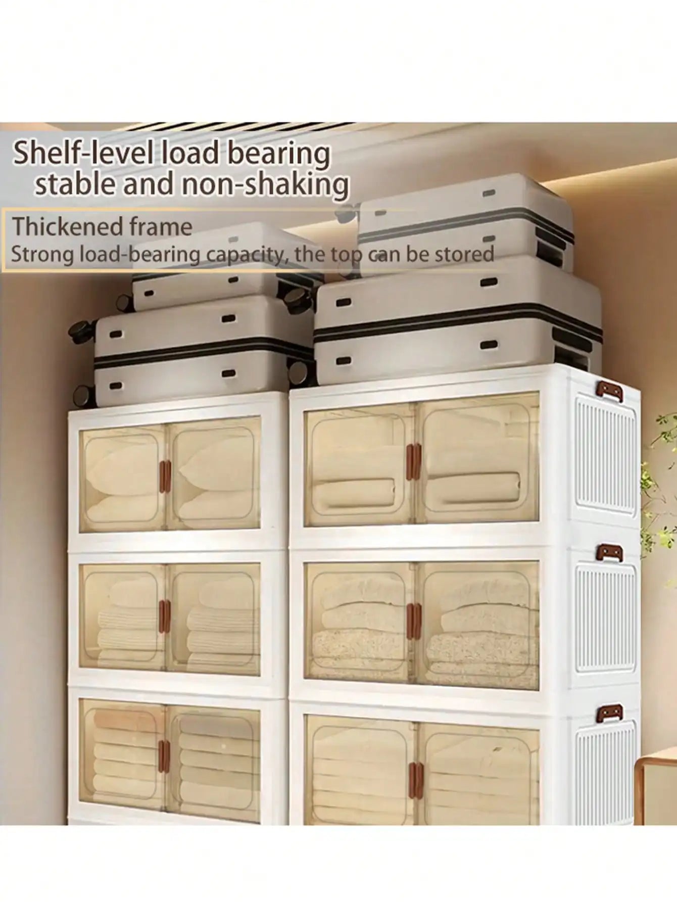 4layer Plastic Storage Bins, Foldable Storage Bins With LIDS And Wheels, Foldable Storage Boxes With Doors