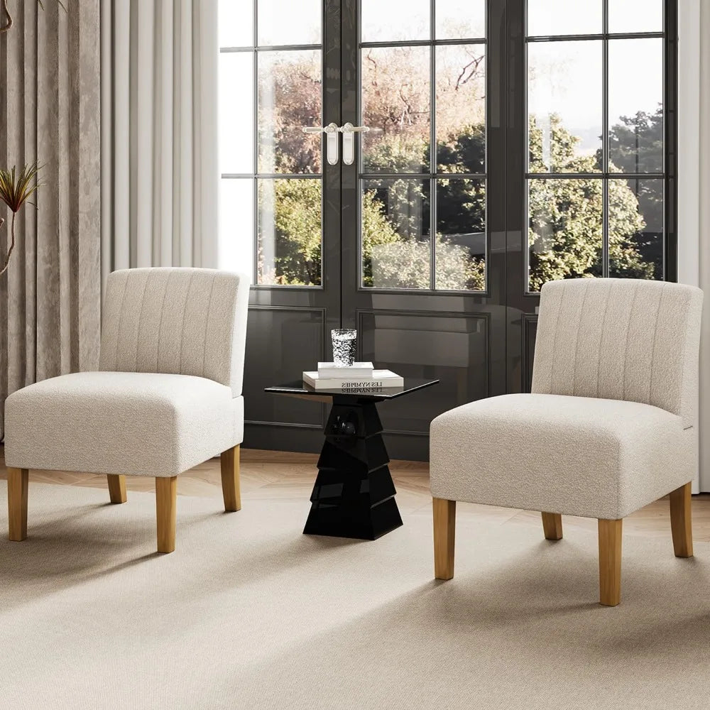 Guangbai Armless Accent Chairs Set 2 Living Room Modern