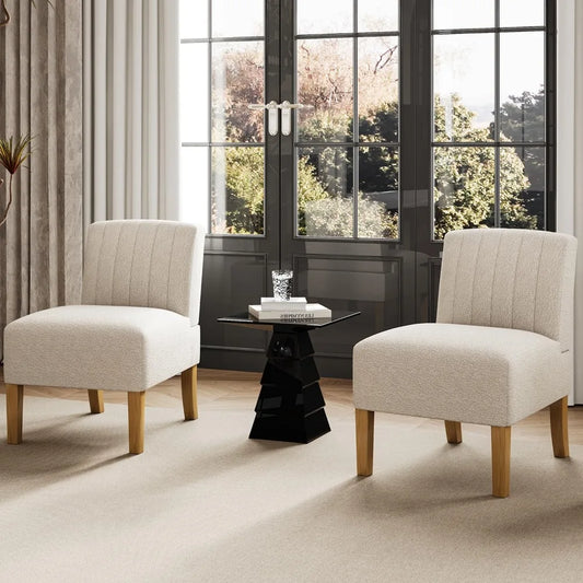 Guangbai Armless Accent Chairs Set 2 Living Room Modern