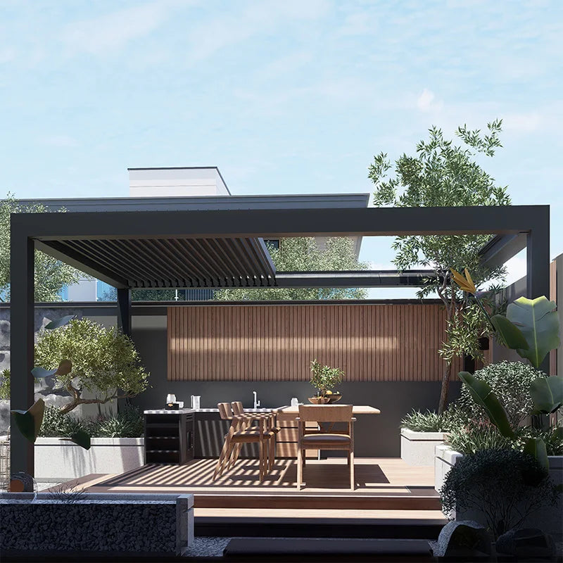 Backyard Terrace Folding Waterproof Bioclimatic Roof 4X3 Gazebo Pergolas Sunroom Tents Gazebi Tonnelles Marquees Awnings