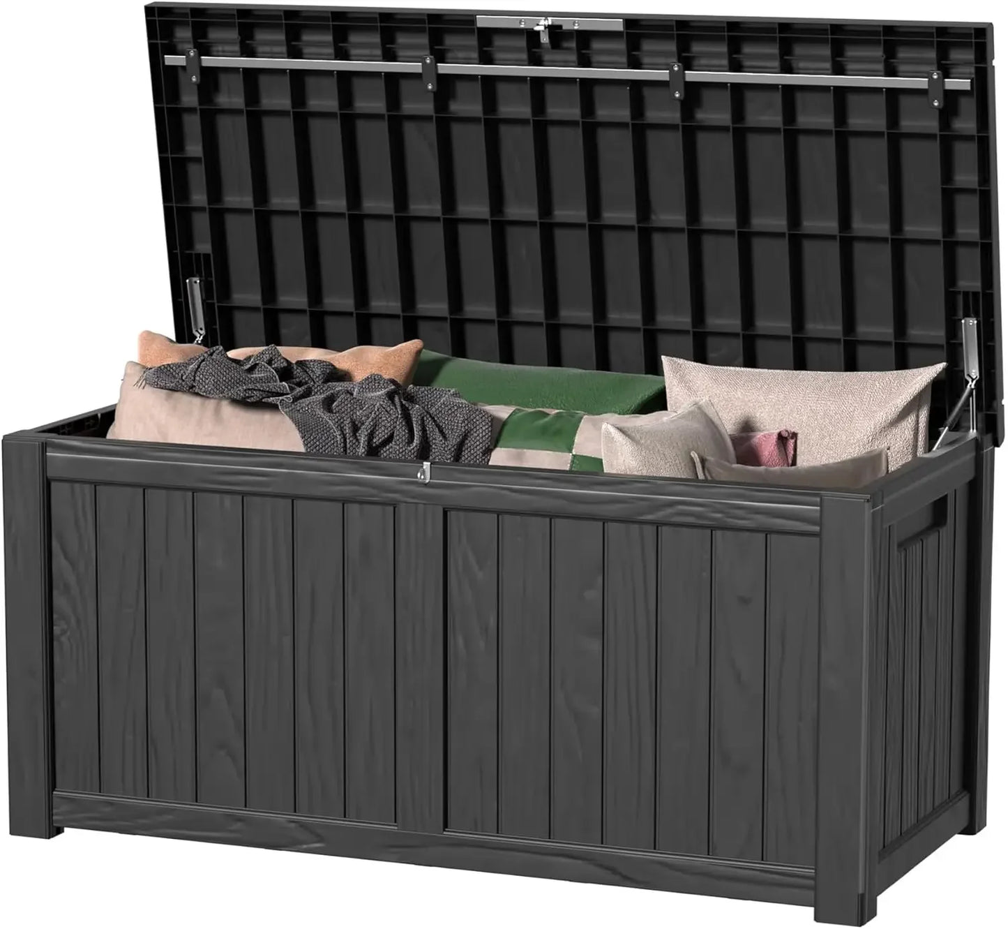 120 Gallon Waterproof Outdoor Storage Box,Resin Deck Box,Lockable Outside Storage Box Container for Patio Furniure