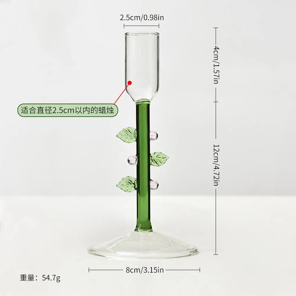 Nordic Christmas Trees Candle Stick Holder Tabletop Glass Borosilicate Candle Holders for Party Birthday Home Decor