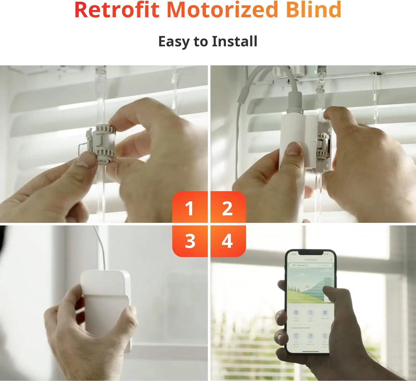 Smart Electric Blinds with Bluetooth Remote, Solar Powered, Light Sensing Control, Compatible with Alexa & Google Home