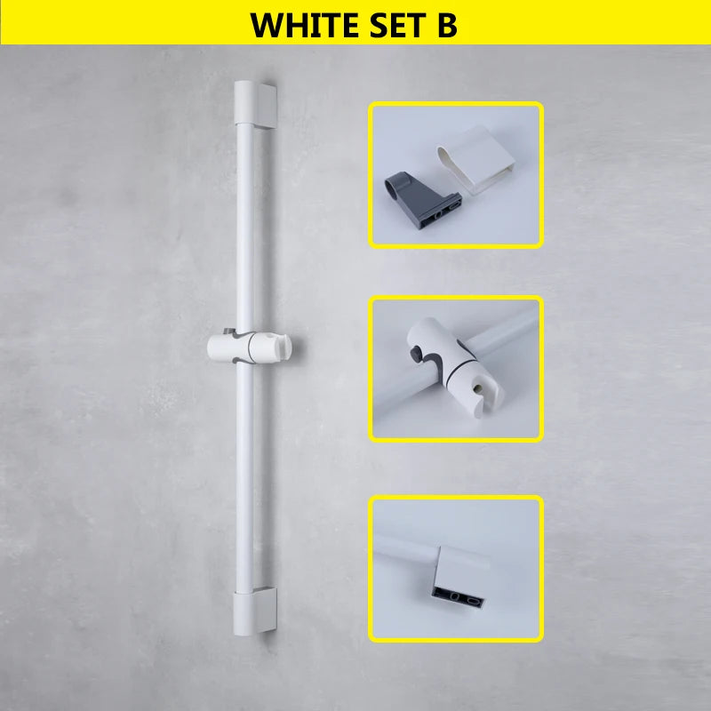 Shower Bar Angel Height Adjustable Sliding Hand Shower Bar Chrome Matt Black Stainless Steel 64cm Bathroom Fixtures