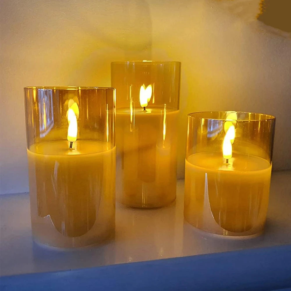 Choice 3 Pack Flickering Flameless LED Candles With Remote Control