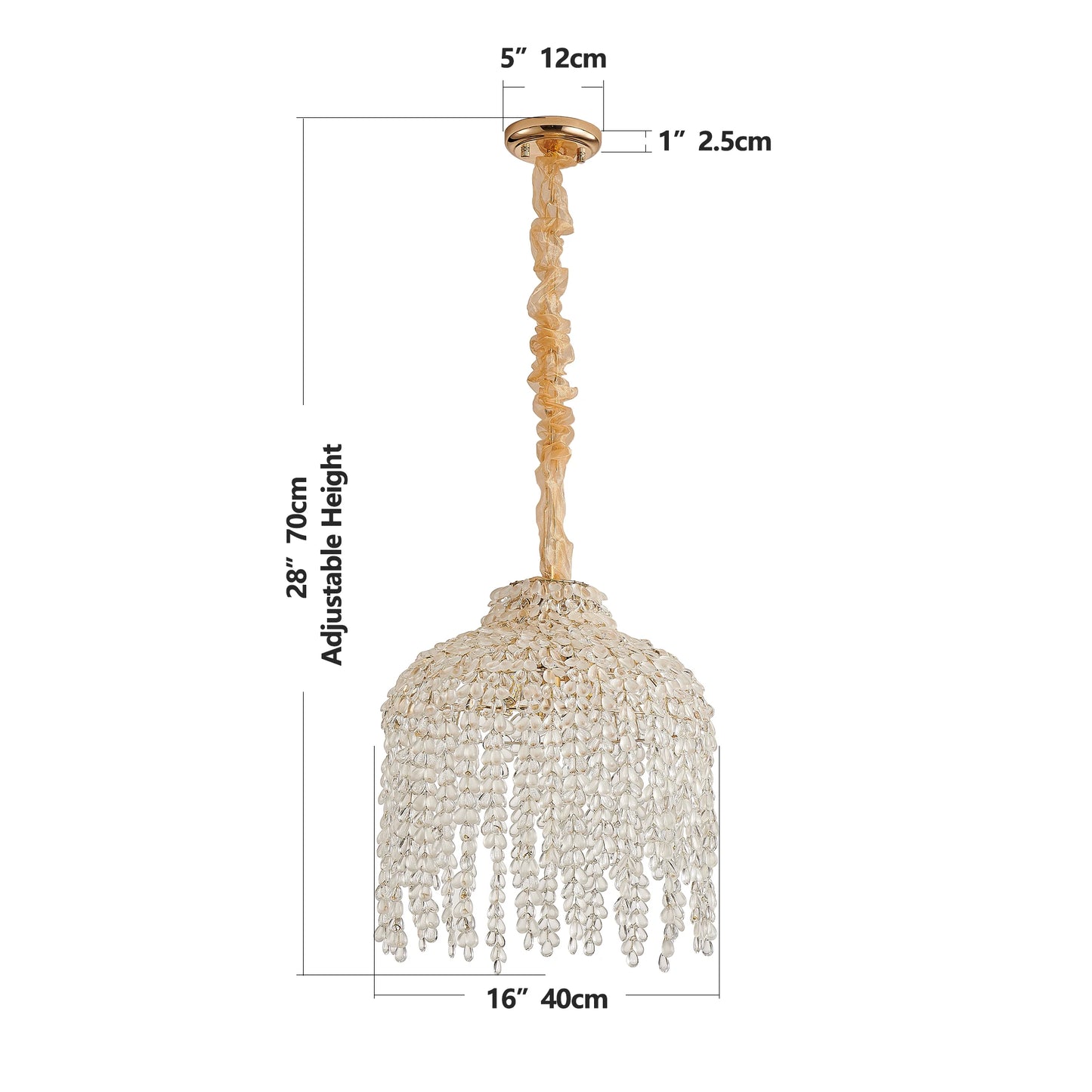ARLGSITE 5 Light Crystal Pendant Chandelier Waterfall