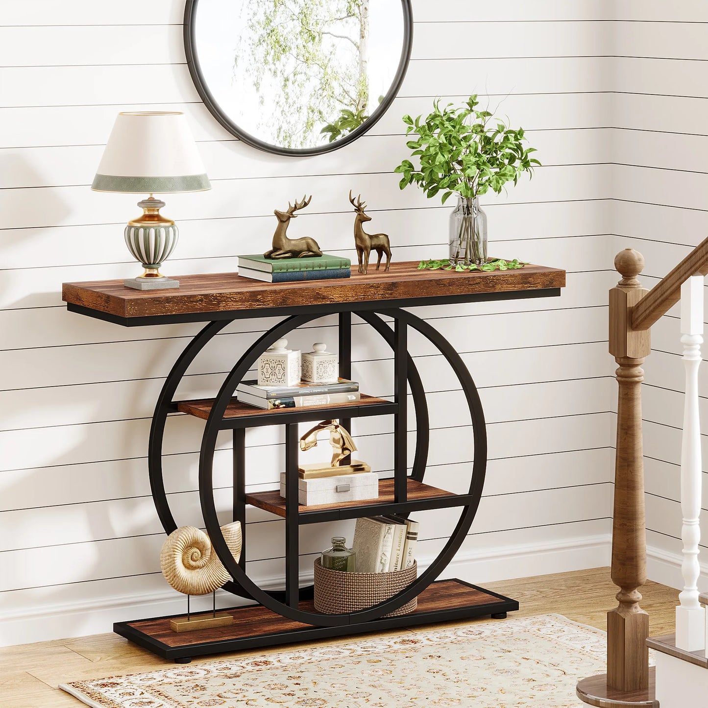 Console Table 4 Tier Entry 41.3 Inch Industrial Sofa Table