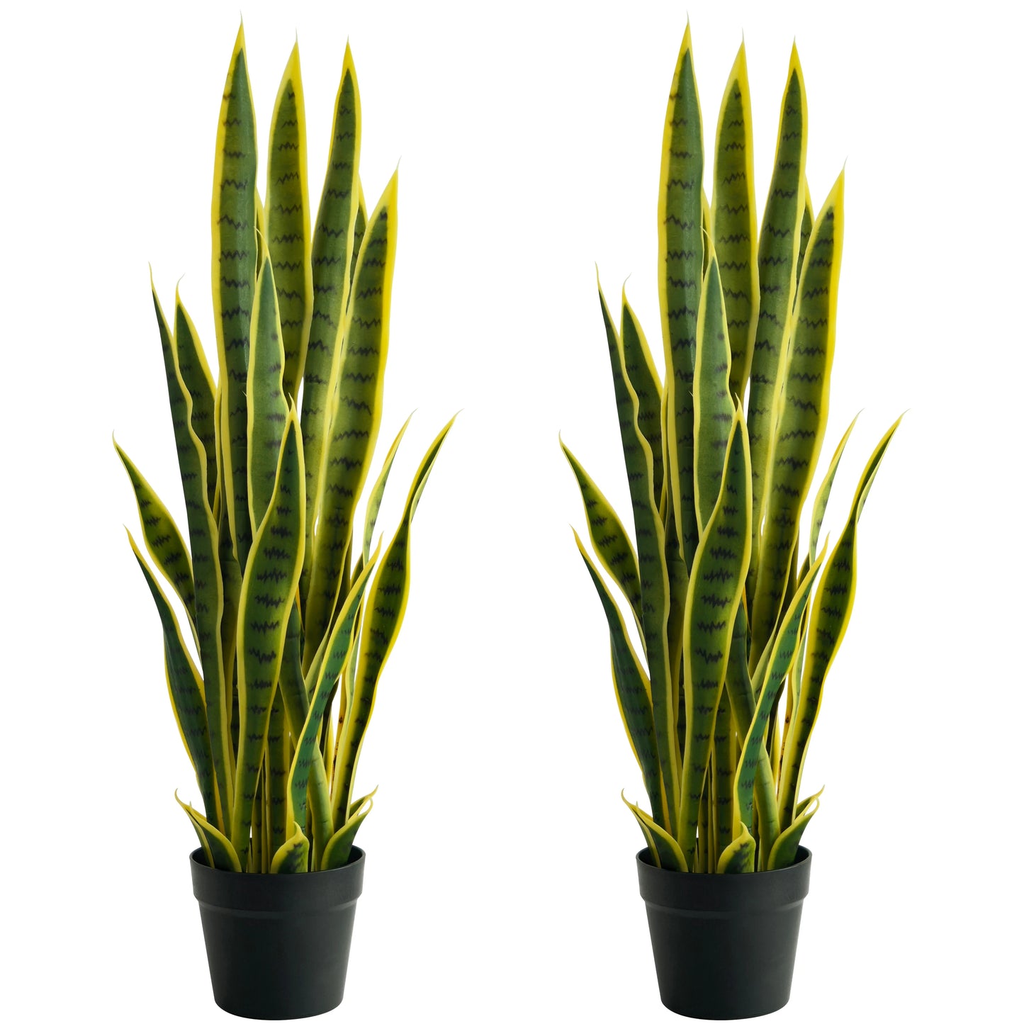 Faux Snake Plant 2 Pack Indoor Outdoor Artificial Silk Decor