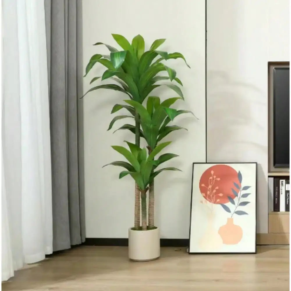 Artificial Dracaena Tree With Potted Silk Plant