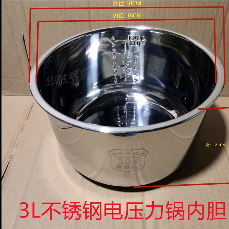Stainless Steel 304 Nonstick Electric Pressure Cooker Liner For Rice Cooker