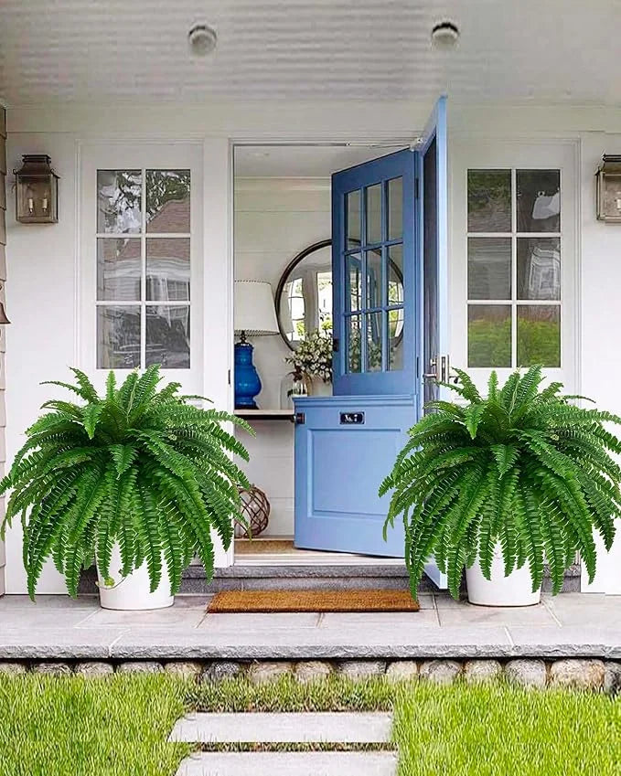 28/58/88 Leaves Artificial Boston Fern Large Hanging Plants Fake Palm Leafs Faux Persian Vines Silk Wall Plants For Home Decor